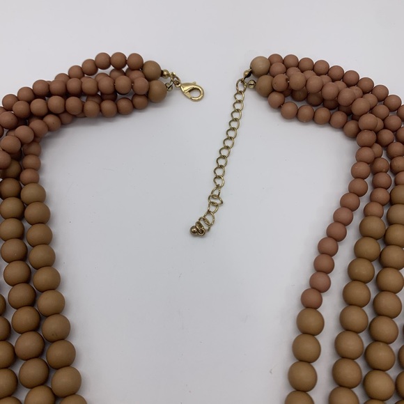 Vintage 5 StrandGlowing Bohemian Faux Wooden Beads Necklace Long 34” Adjustable - Picture 7 of 9